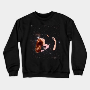 spacial love collage art Crewneck Sweatshirt